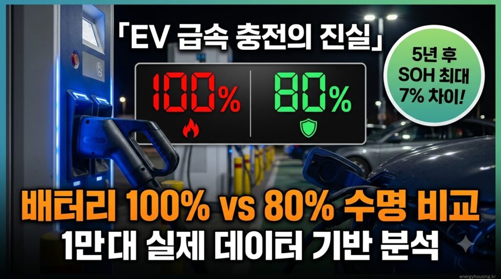 전기차 급속충전 100%와 80% 충전 한도별 배터리 SOH 수명 차이 실제 데이터 비교