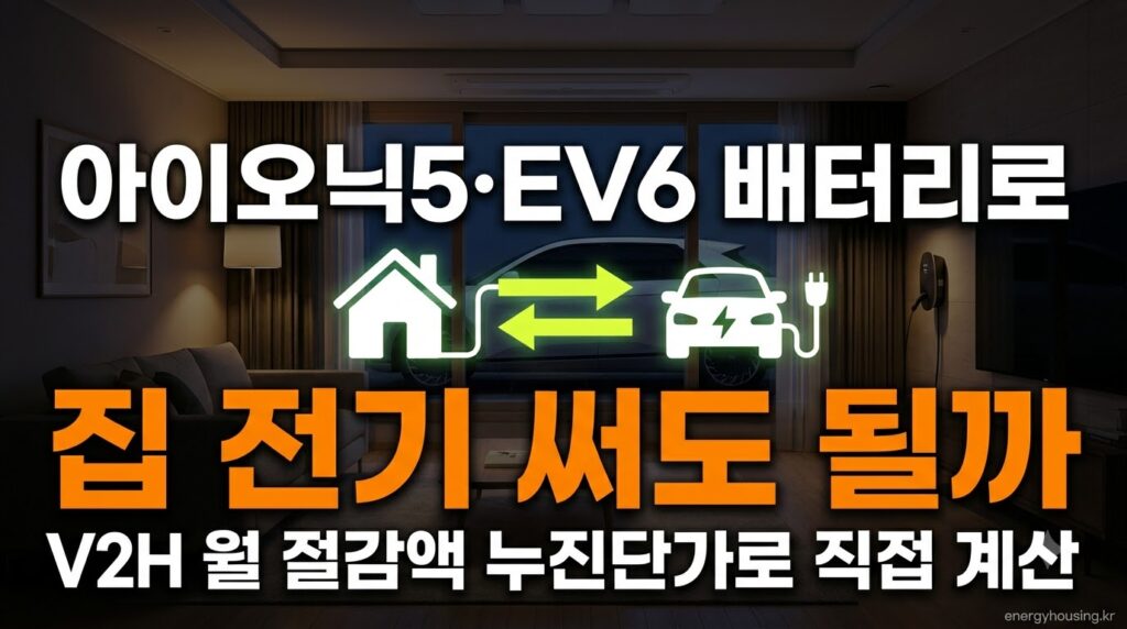 V2H 전기요금 절감 실제 계산 — 아이오닉5·EV6 배터리로 집 전기 쓰는 누진단가 기준 월 절감액 분석