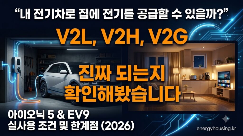 전기차 V2L V2H V2G 차이와 실사용 가능 여부 — 아이오닉5 EV9 가정 전기 공급 조건과 한계 2026