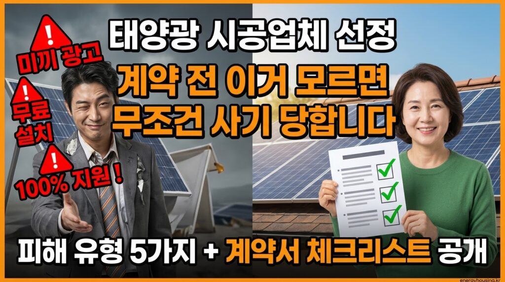 태양광 설치업체 사기 유형 5가지와 계약 전 체크리스트 — 2026년 피해 예방 가이드