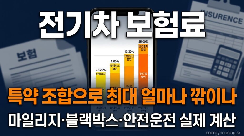 전기차 보험료 할인 특약 조합 최적화 — 마일리지·블랙박스·안전운전 특약 연간 주행거리별 실제 절감액 비교